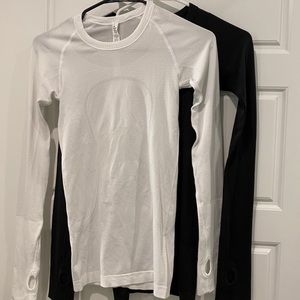 Lulu lemon swiftly tech long sleeve black & white